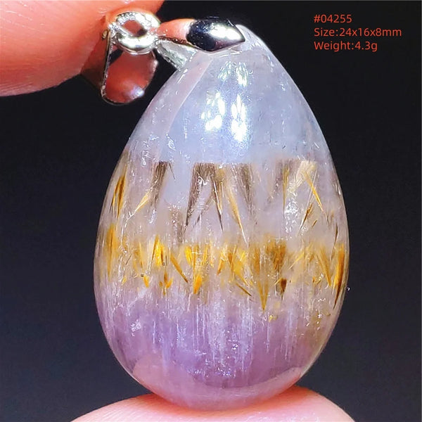 Purple Rutilated Auralite Pendant-ToShay.org