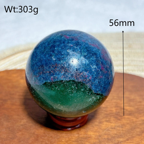 Fluorescence Ruby Kyanite Ball-ToShay.org