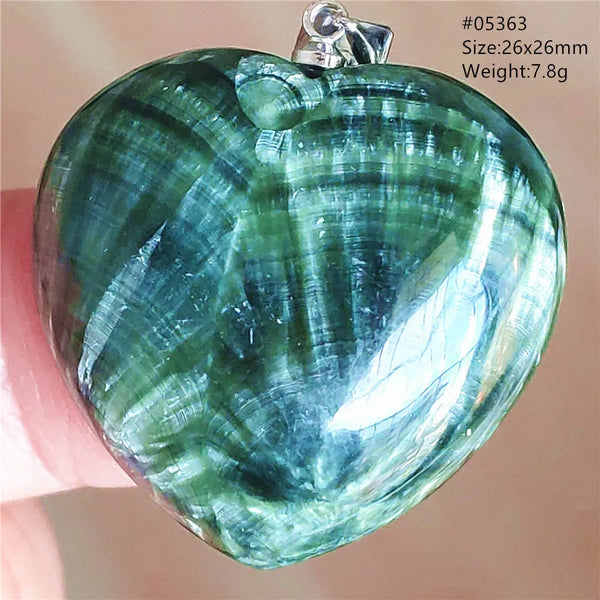 Green Seraphinite Heart Pendant-ToShay.org