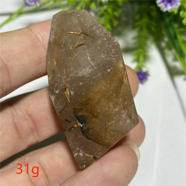 Gold Rutilated Hair Crystal-ToShay.org