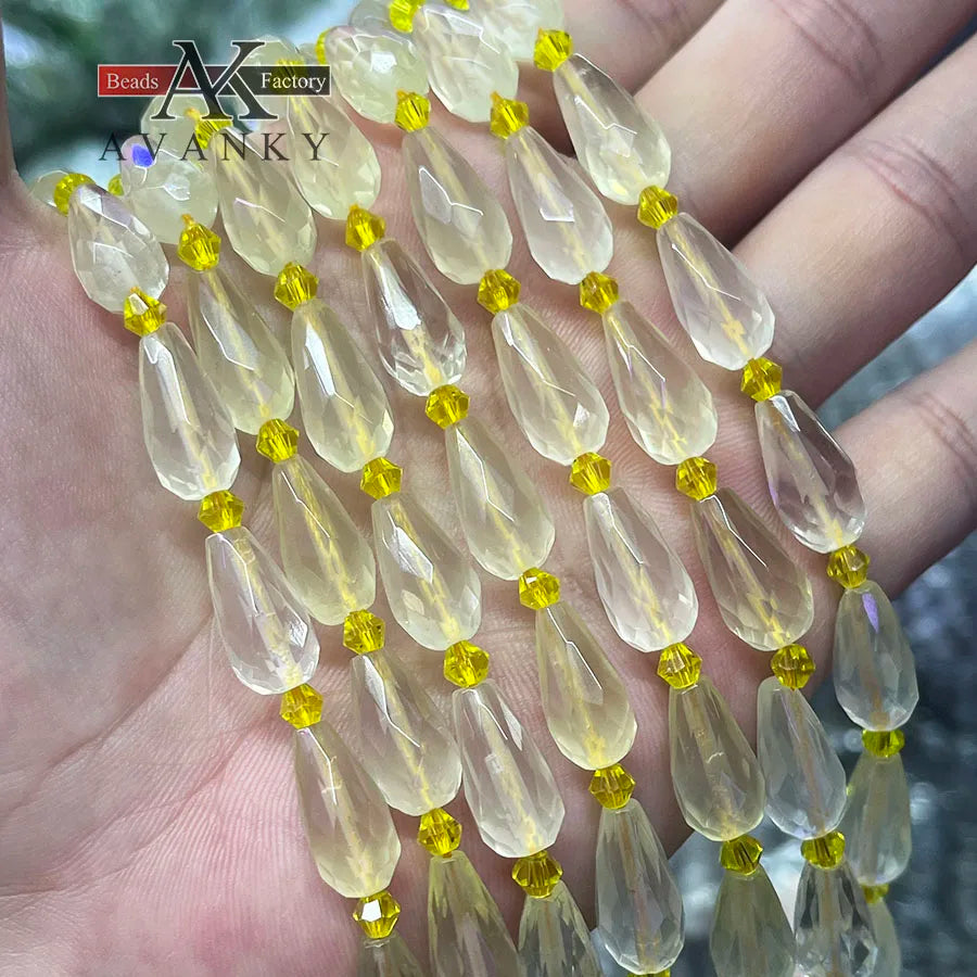 Yellow Lemon Crystal Beads-ToShay.org