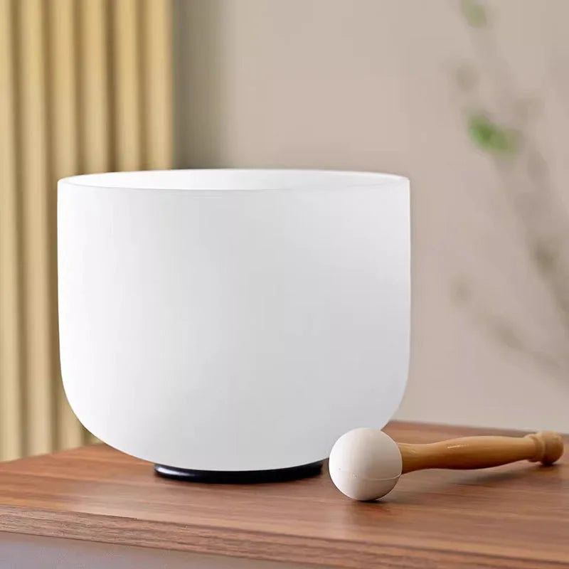 White Frosted Crystal Singing Bowl-ToShay.org