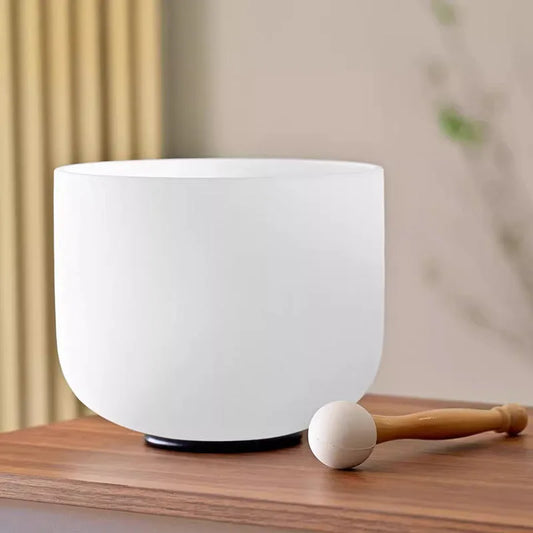 White Frosted Crystal Singing Bowls-ToShay.org