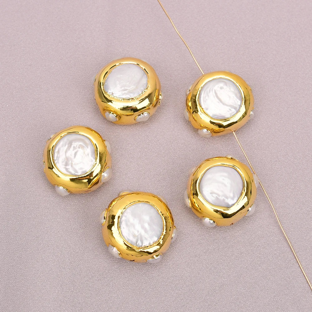 White Pearl Bezel Beads-ToShay.org