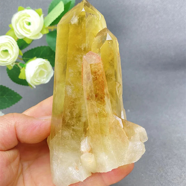 Yellow Quartz Cluster Crystal-ToShay.org