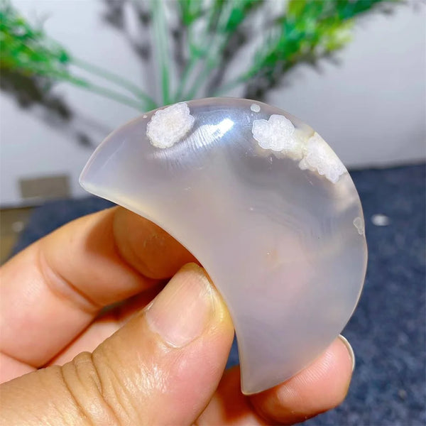 White Flower Agate Moon-ToShay.org