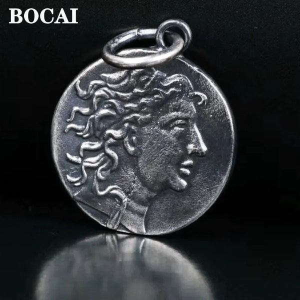 Silver Greek God Coin Pendant-ToShay.org