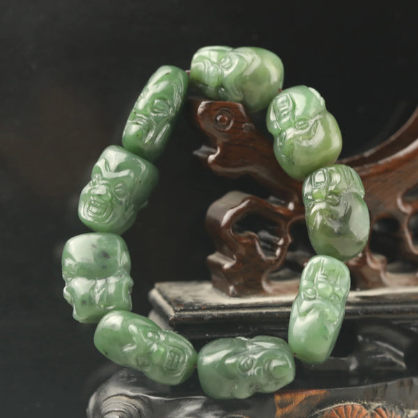 Green Jade Buddha Beads-ToShay.org