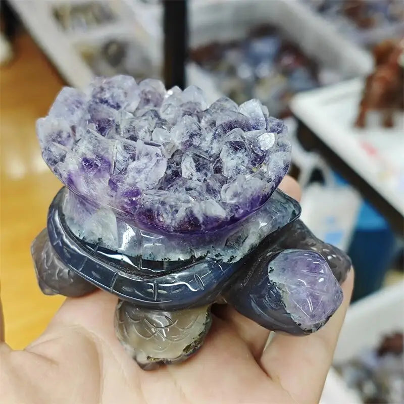Purple Amethyst Cluster Turtle-ToShay.org