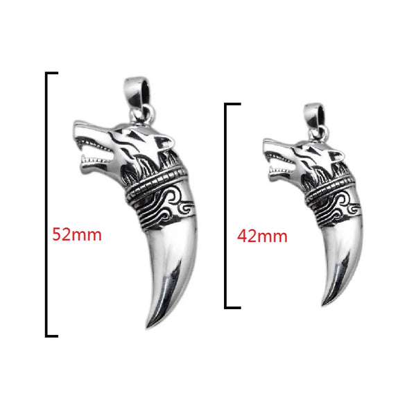 Silver Wolf Head Pendant-ToShay.org