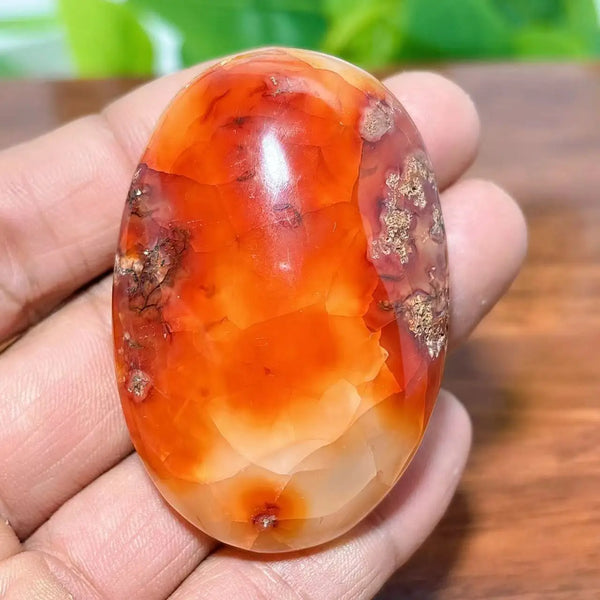 Orange Carnelian Palm Stone-ToShay.org
