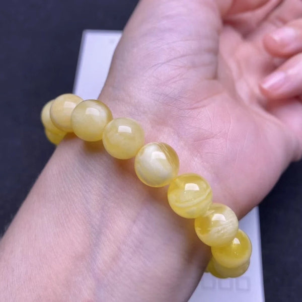 Yellow Amber Bead Bracelet-ToShay.org