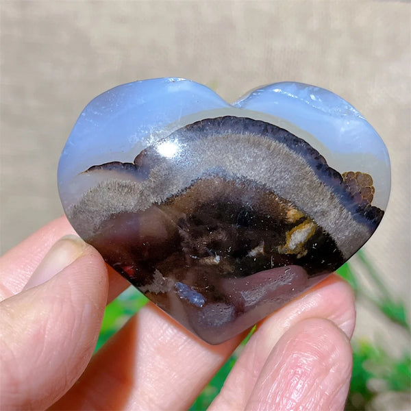 Yellow Hair Agate Heart-ToShay.org