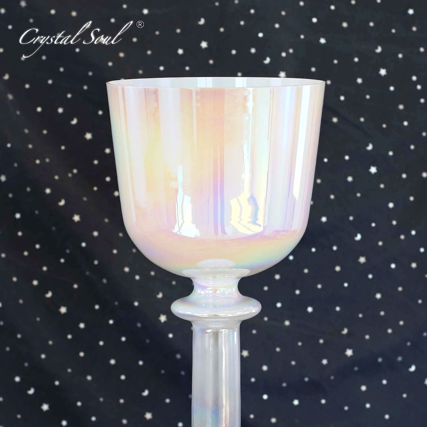 White Cosmic Crystal Double Bowls-ToShay.org
