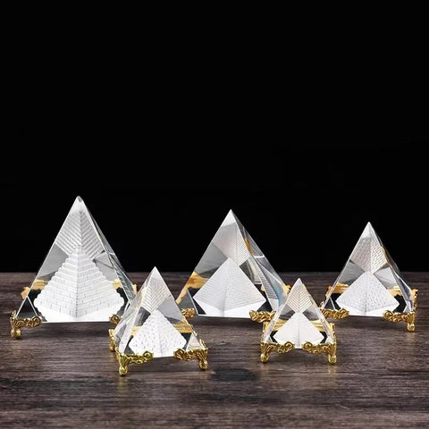 Clear Crystal Enclosed Pyramid-ToShay.org