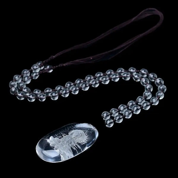 White Crystal Guanyin Pendant-ToShay.org