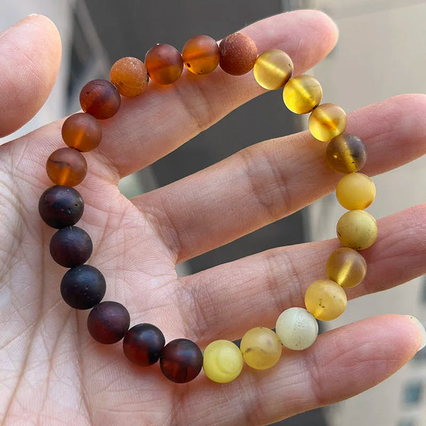 Yellow Amber Bead Bracelets-ToShay.org
