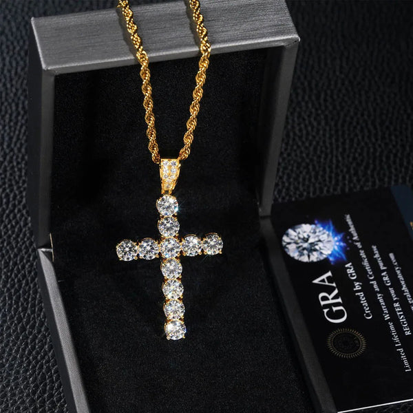 Gold Diamond Cross Pendant-ToShay.org