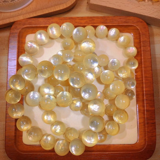 Gold Lepidolite Kunzite Bracelet-ToShay.org