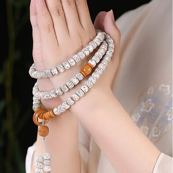 White Star Moon Bodhi Beads-ToShay.org