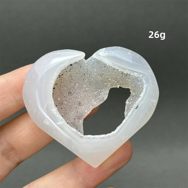 Grey Agate Geode Heart-ToShay.org
