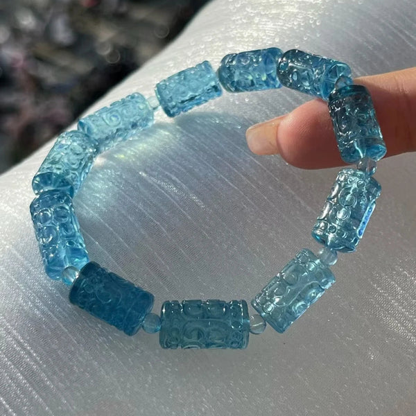 Blue Aquamarine Bracelet-ToShay.org