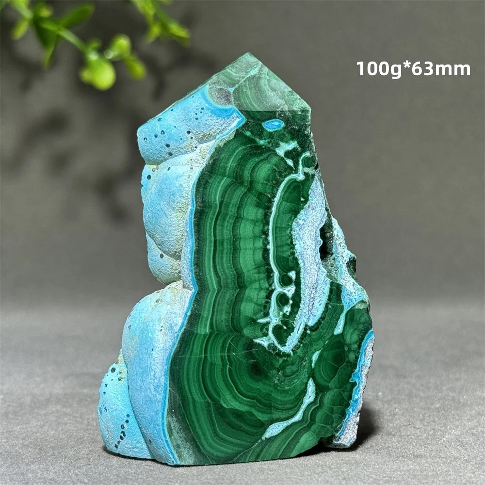 Blue Chrysocolla Malachite Point-ToShay.org