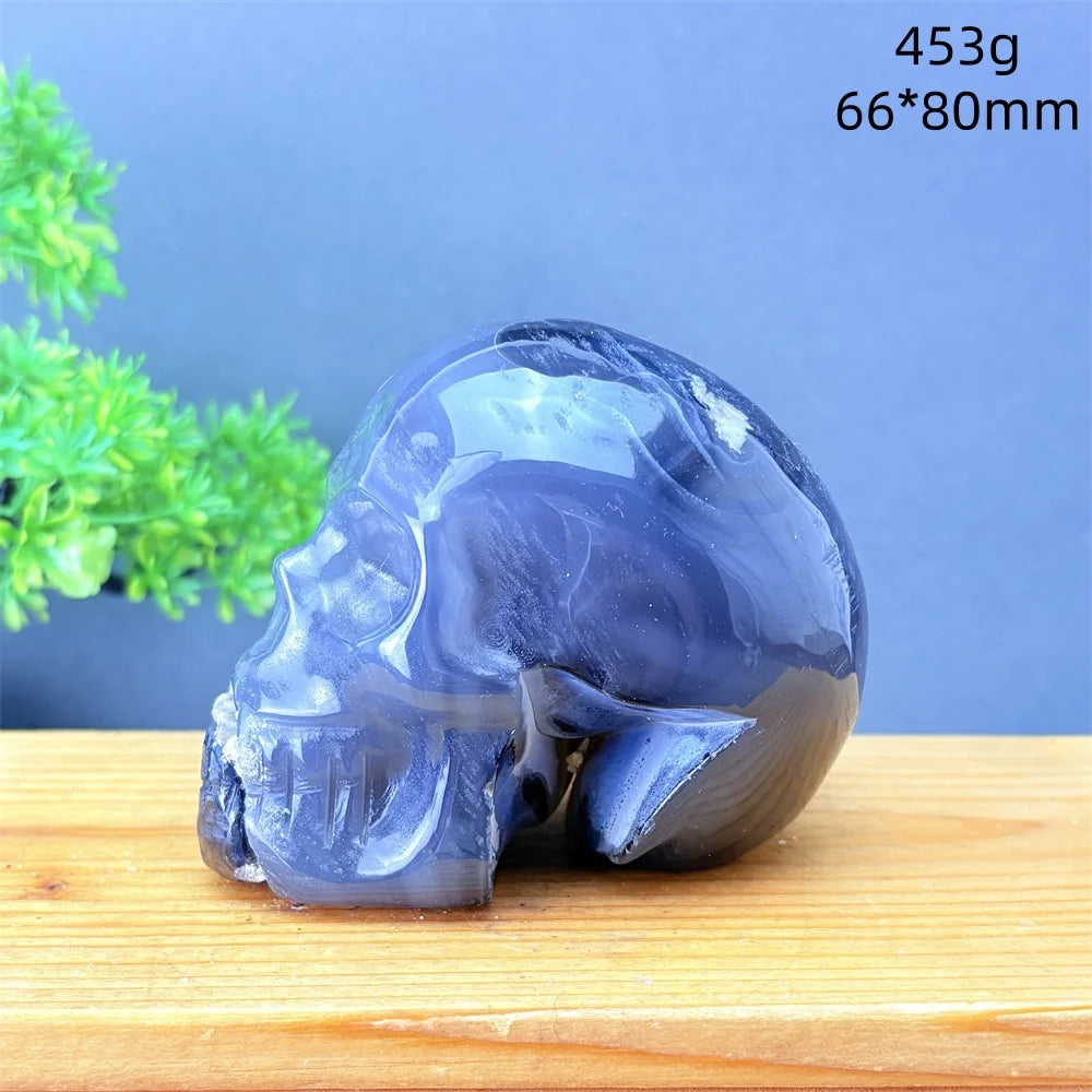 Grey Volcanic Agate Skull-ToShay.org