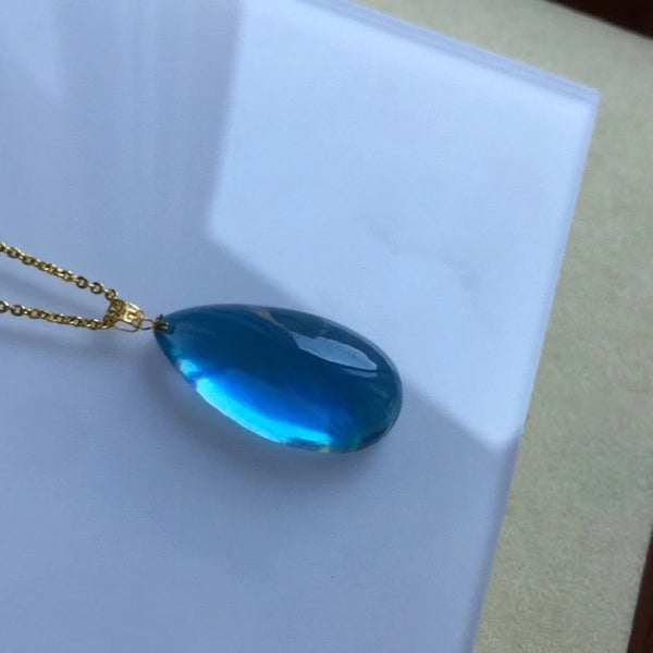 Blue Aquamarine Pendant-ToShay.org