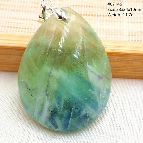 Green Blue Fluorite Pendant-ToShay.org