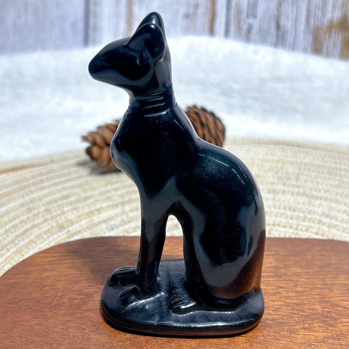 Black Obsidian Egyptian Cat-ToShay.org