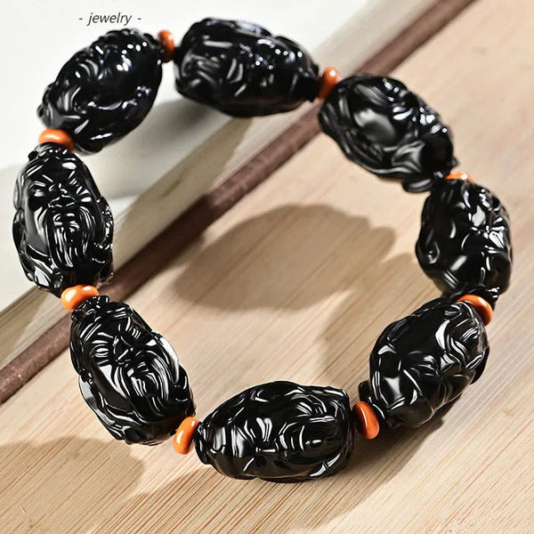 Black Jade Buddha Bracelet-ToShay.org