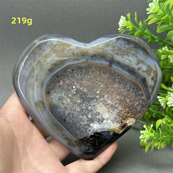 Grey Agate Geode Heart-ToShay.org