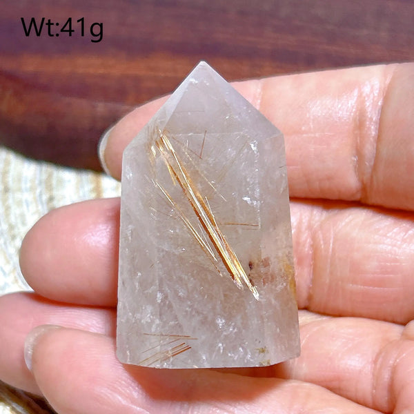 Gold Rutilated Crystal Point-ToShay.org