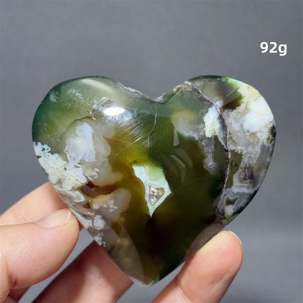 Green Sakura Agate Heart-ToShay.org