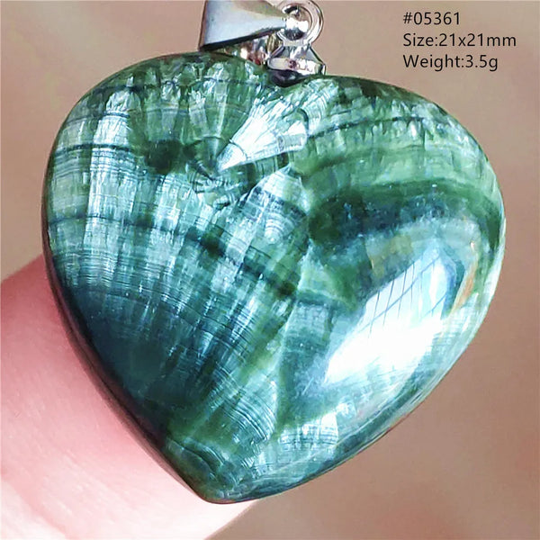 Green Seraphinite Heart Pendant-ToShay.org