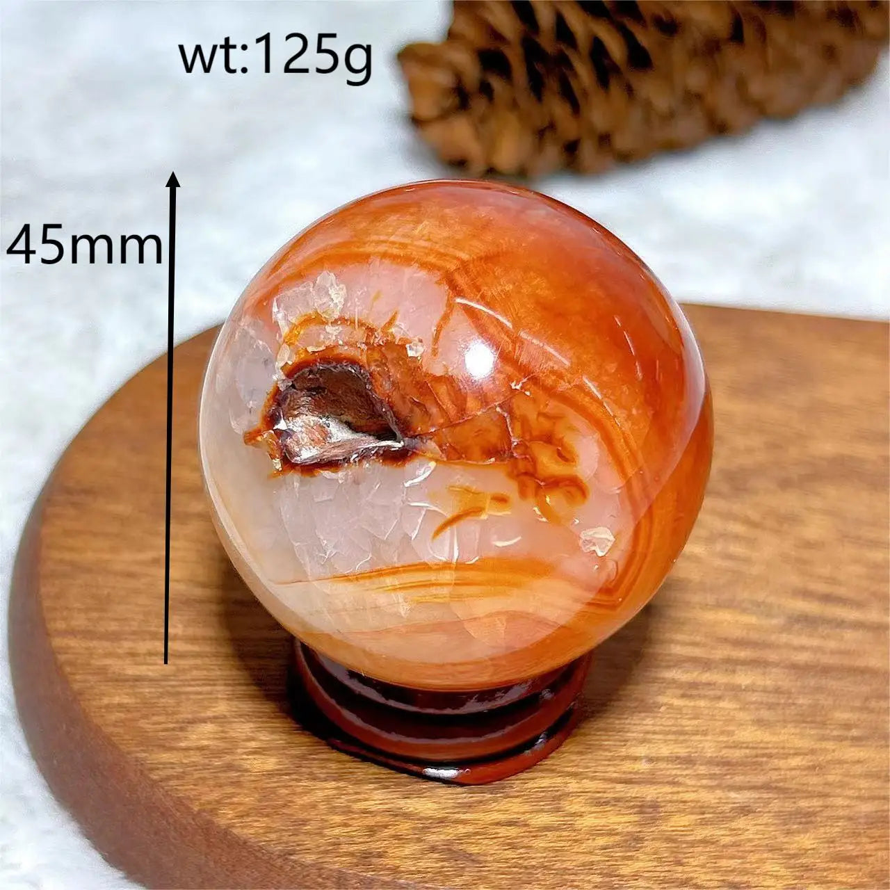 Red Carnelian Quartz Ball-ToShay.org