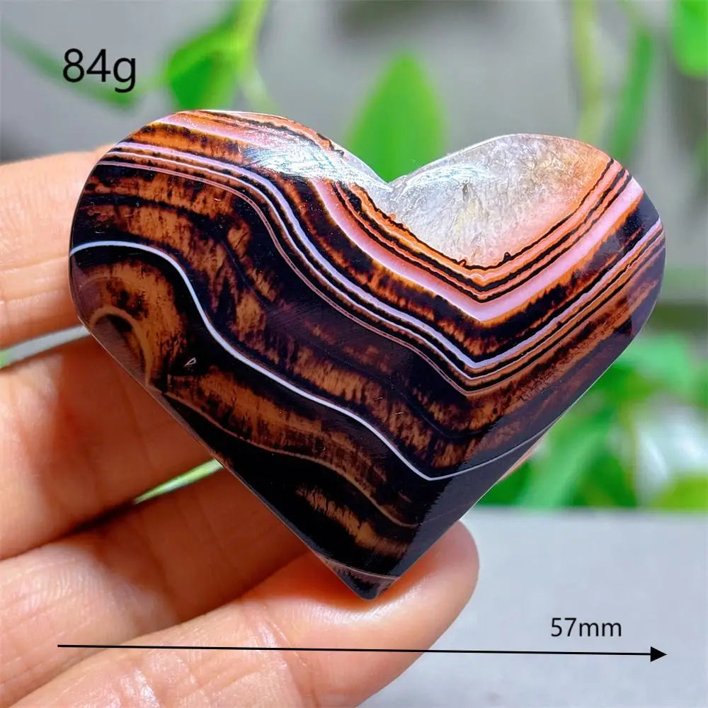 Red Black Silk Agate Heart-ToShay.org