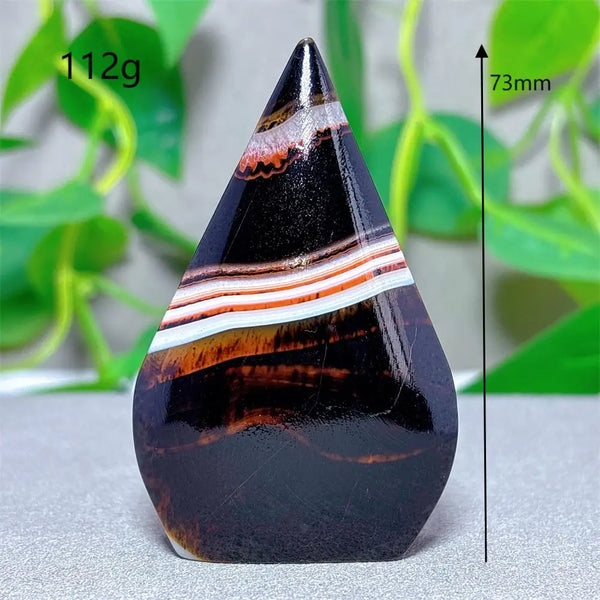 Black Red Silk Agate Flame-ToShay.org