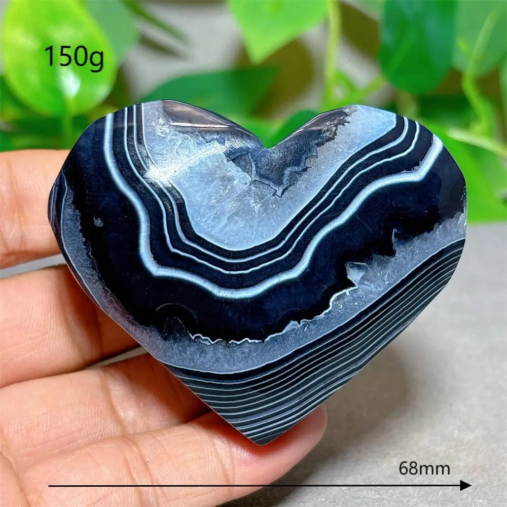 Black Silk Agate Heart-ToShay.org