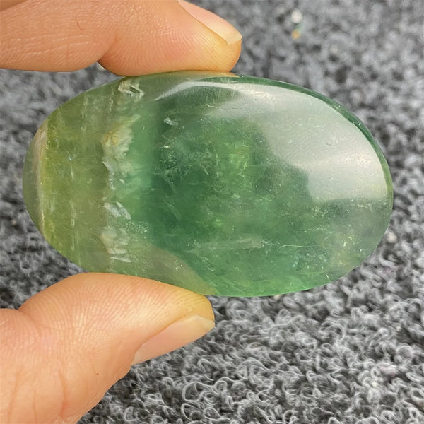 Green Fluorite Palm Stone-ToShay.org