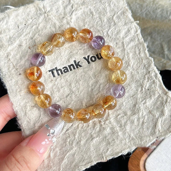 Yellow Hair Citrine Bracelet-ToShay.org