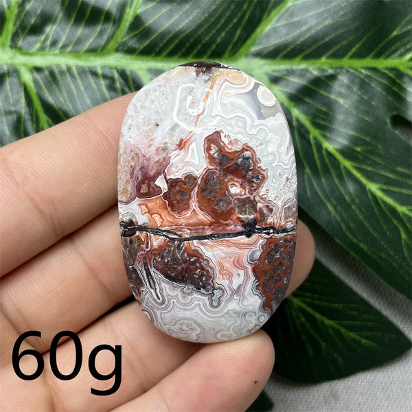 Red Crazy Agate Palm Stone-ToShay.org
