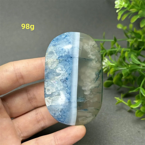 Blue Agate Palm Stone-ToShay.org