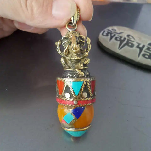 Brass Ganesh Amulet-ToShay.org