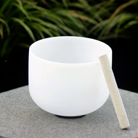 White Frosted Crystal Singing Bowl-ToShay.org