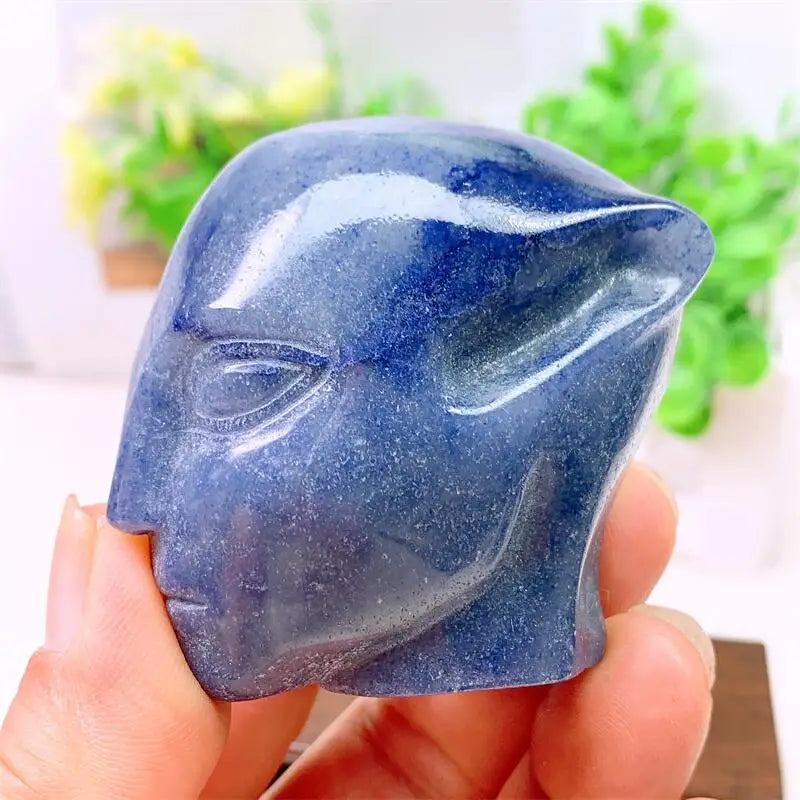 Blue Aventurine Alien Skull-ToShay.org