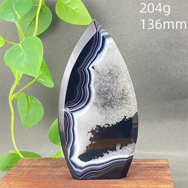 Black Agate Geode Flame-ToShay.org
