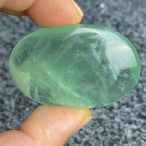 Green Fluorite Palm Stone-ToShay.org
