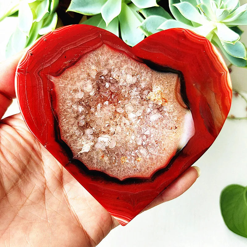 Red Agate Geode Heart-ToShay.org